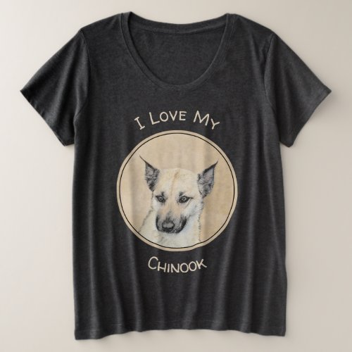 Chinook Pointed Ears Painting _ Original Dog Art Plus Size T_Shirt