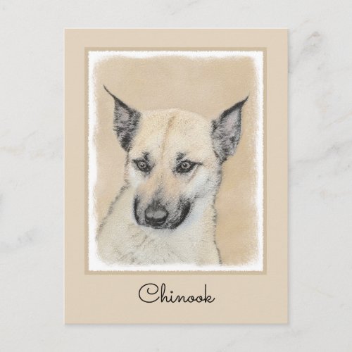 Chinook Pointed Ears Painting _ Original Dog Art Postcard