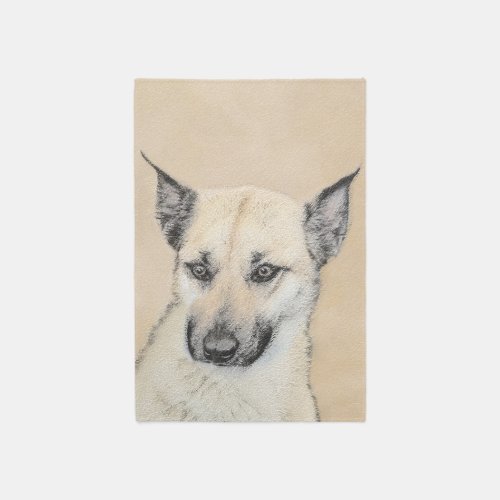 Chinook Pointed Ears Painting _ Original Dog Art Rug
