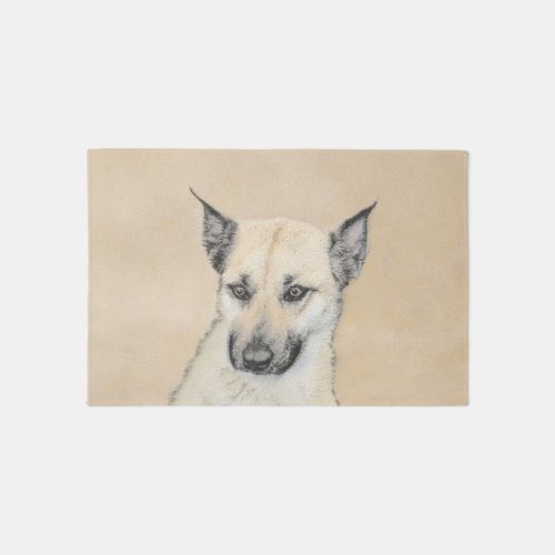 Chinook Pointed Ears Painting _ Original Dog Art Rug