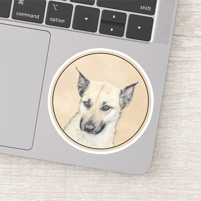 Chinook (Pointed Ears) Painting - Original Dog Art Sticker (Detail)