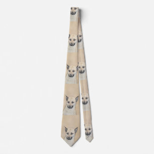 Chinook (Pointed Ears) Painting - Original Dog Art Tie
