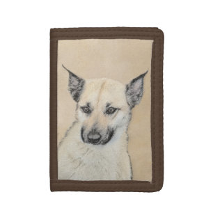 Chinook (Pointed Ears) Painting - Original Dog Art Tri-fold Wallet
