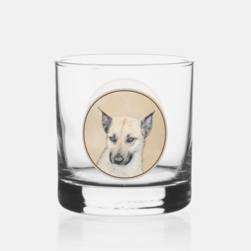 Chinook Pointed Ears Painting _ Original Dog Art Whiskey Glass