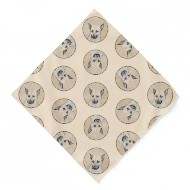 Chinook Puppy Pointed Ears Painting Pet Dog Art Bandana (Front)