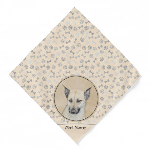 Chinook Puppy Pointed Ears Painting Pet Dog Art Bandana