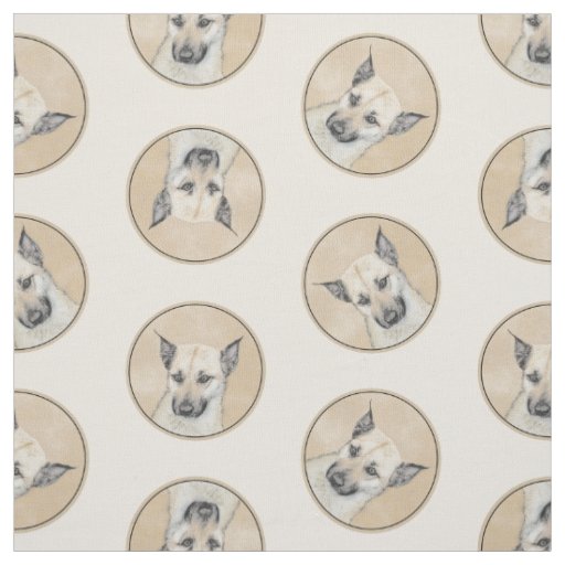 Chinook Puppy Pointed Ears Painting Pet Dog Art Fabric