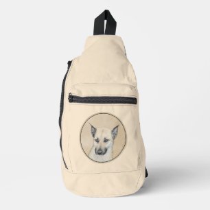 Chinook Puppy Pointed Ears Painting Pet Dog Art Sling Bag