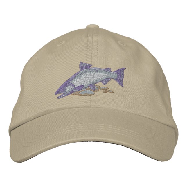 Chinook Salmon Embroidered Baseball Hat (Front)
