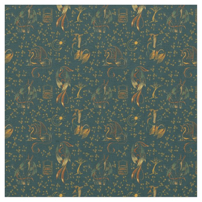 Chinosere Fantasy Creatures Fabric (Close Up)