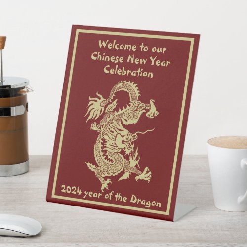 Chinses new year dragon  pedestal sign