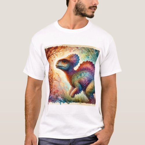 Chinshakiangosaurus 190624AREF109 _ Watercolor T_Shirt