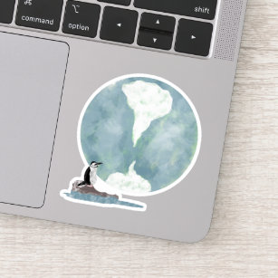 Chinstrap Penguin Dreams of Icy Earth Sticker