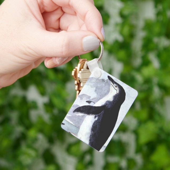 Chinstrap Penguin, Vintage Birds from Antarctica Keychain (Hand)