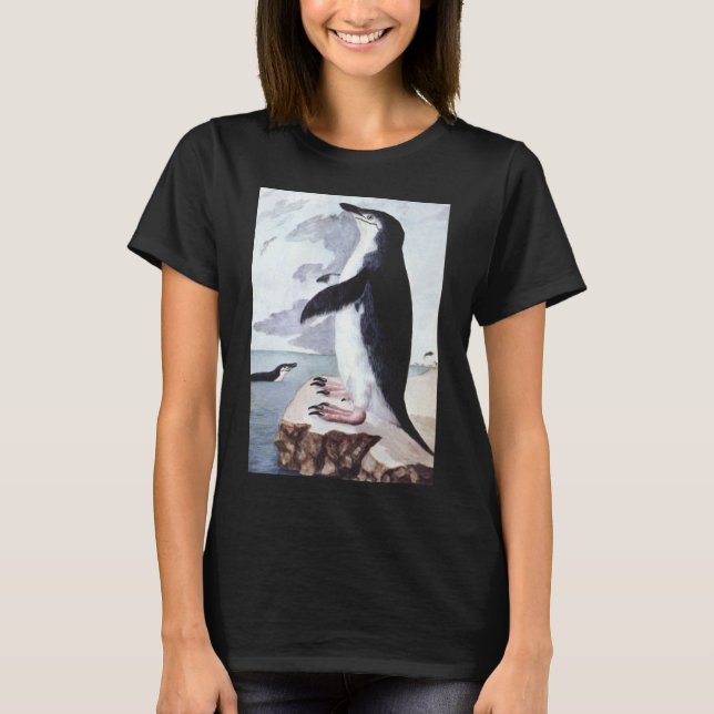 Chinstrap Penguin, Vintage Birds from Antarctica T-Shirt (Front)
