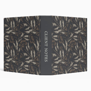 Chintz floral black monochrome 3 ring binder