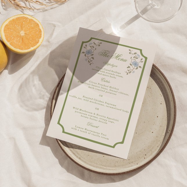 Chintz Floral Wedding Menu Card (Creator Uploaded)