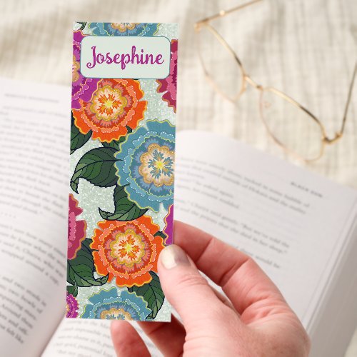 Chintz Meadow Floral Art Name Bookmarks