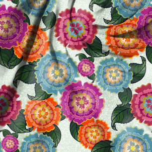 Chintz Meadow Large Scale Floral Art Seamless Fabric