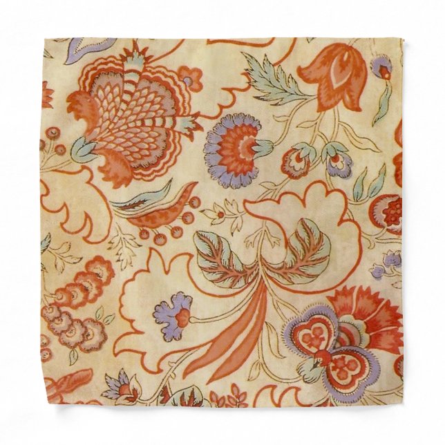 Chintz Paisley Antique Floral Pattern Bandana (Front)