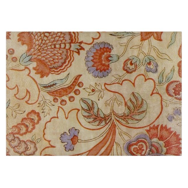 Chintz Paisley Antique Floral Pattern Cutting Board (Front)