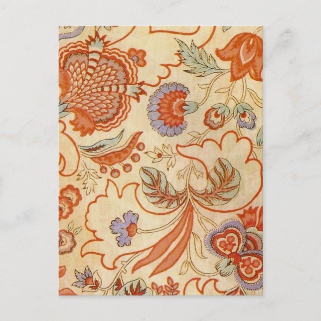 Chintz Paisley Antique Floral Pattern Postcard (Front)