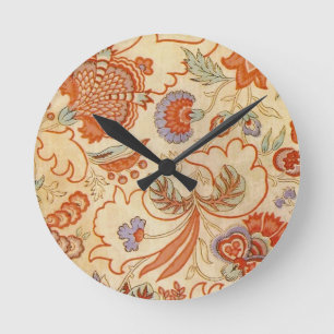 Chintz Paisley Antique Floral Pattern Round Clock