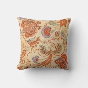 Chintz Paisley Antique Floral Pattern Throw Pillow
