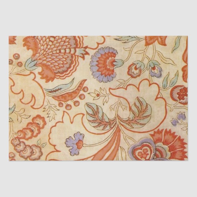 Chintz Paisley Antique Floral Pattern Tissue Paper (Front)