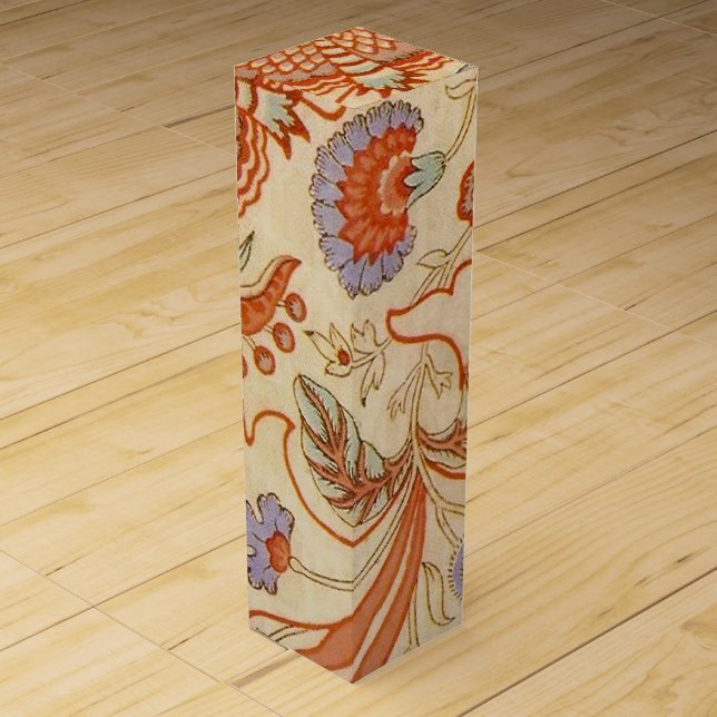 Chintz Paisley Antique Floral Pattern Wine Gift Box (Front)