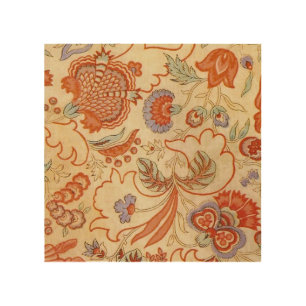 Chintz Paisley Antique Floral Pattern Wood Wall Art