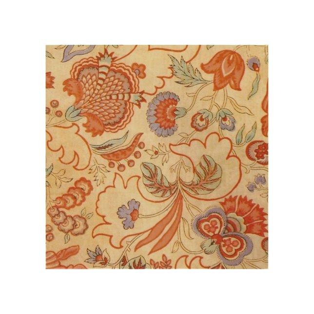 Chintz Paisley Antique Floral Pattern Wood Wall Art (Front)