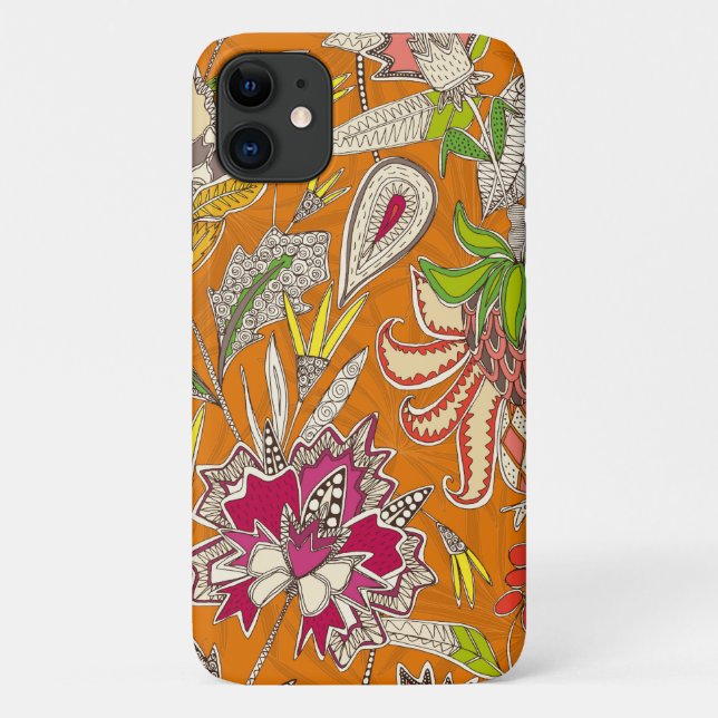 chintz pop orange Case-Mate iPhone case (Back)