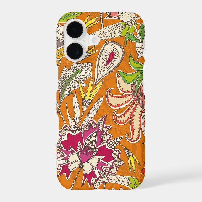 chintz pop orange Case-Mate iPhone case (Back)