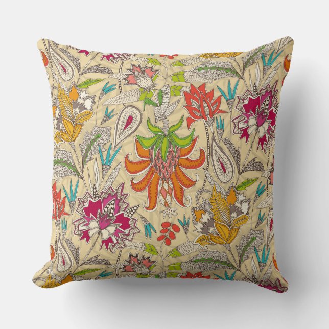 chintz pop sunlight throw pillow (Front)
