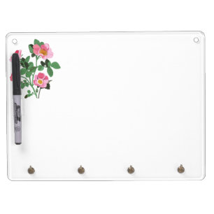 Chintzy Pink Wild Rose Dry Erase Board With Keychain Holder