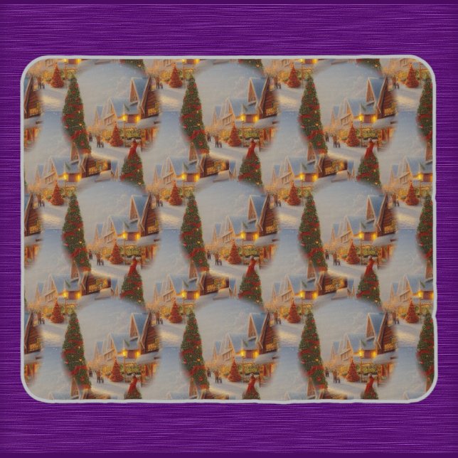 Chintzy Village Christmas Tree Snow Globe Pattern Mouse Pad (Creator Uploaded)