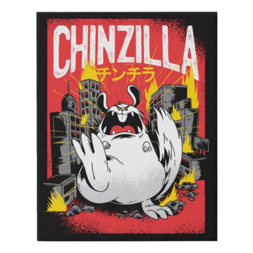Chinzilla Chinchilla Monster Faux Canvas Print