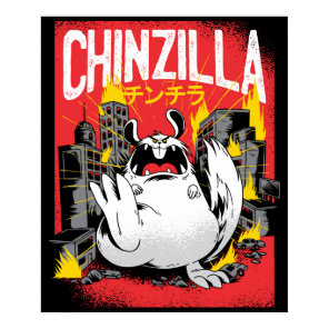 Chinzilla Chinchilla Monster Poster