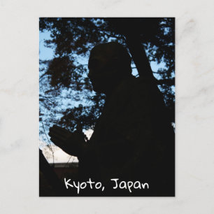 Chion-in temple statue silhouette, Kyoto, Japan Postcard