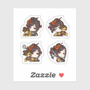 Chiori Genshin Impact 4 Pack Sticker Sheet