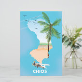 Chios Greece illustrated map. (Standing Front)