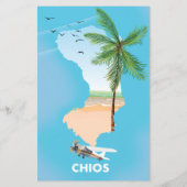 Chios Greece illustrated map. (Back)
