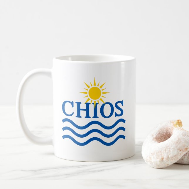 CHIOS Greece, Sun Waves Coffee Mug (With Donut)