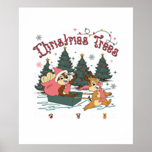 chip and dale christmas tree poster