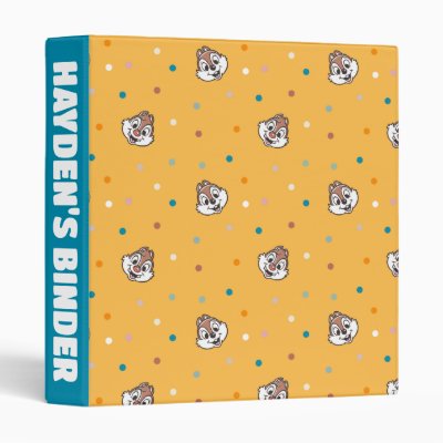 Chip and Dale Polka Dot Pattern 3 Ring Binder