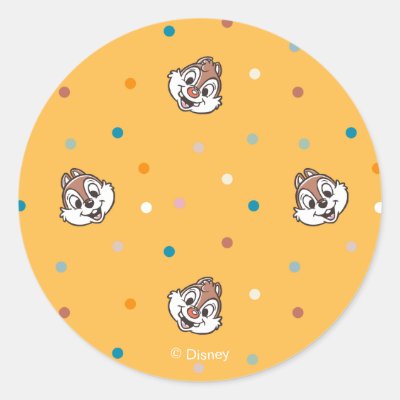 Chip and Dale Polka Dot Pattern Classic Round Sticker