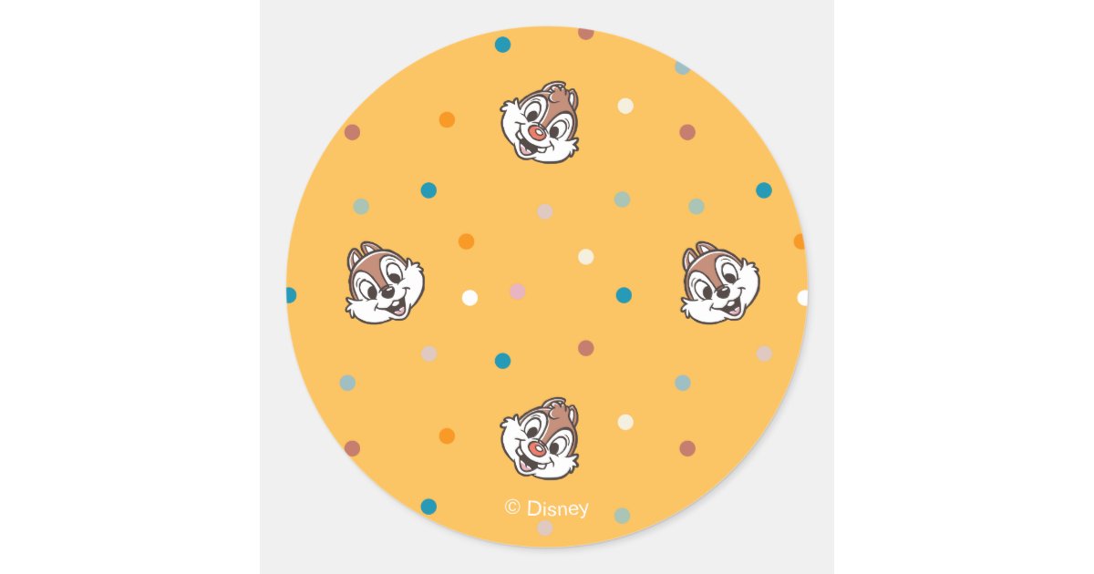 Chip and Dale Polka Dot Pattern Classic Round Sticker | Zazzle