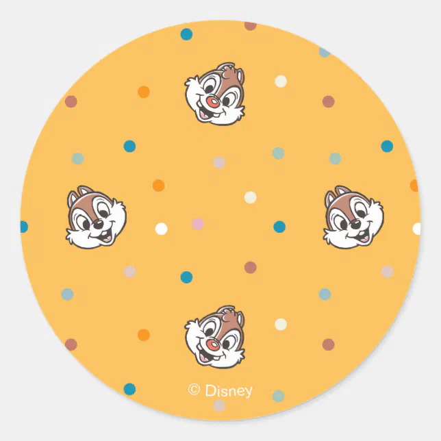 Chip and Dale Polka Dot Pattern Classic Round Sticker | Zazzle