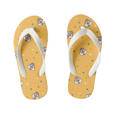 Chip and Dale Polka Dot Pattern Kid's Flip Flops
